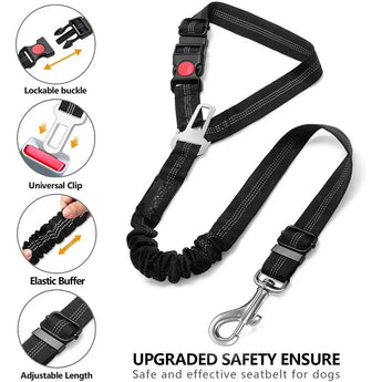 2 in 1 Adjustable Cat Seatbelt Clip - Gentle Paws