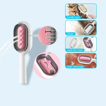 3 In-1 Cat Grooming Brush - Gentle Paws