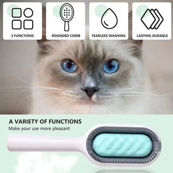 3 In-1 Cat Grooming Brush - Gentle Paws