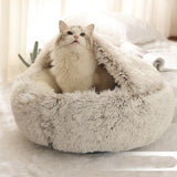 Fluffy Round Cat Bed - Gentle Paws