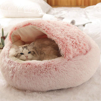 Fluffy Round Cat Bed - Gentle Paws