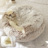 Fluffy Round Cat Bed - Gentle Paws
