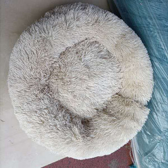 Fluffy Donut Cat Bed - Gentle Paws