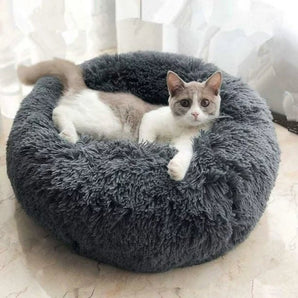 Fluffy Donut Cat Bed - Gentle Paws