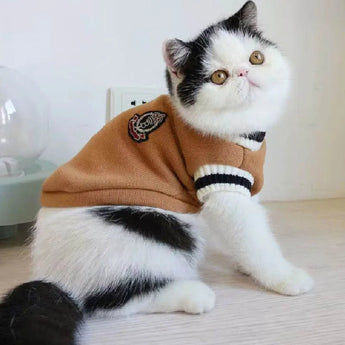 Soft Fleece Cat V-Neck Pullover - Gentle Paws