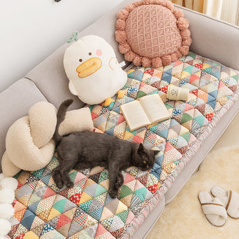 Retro Cotton Protective Couch Cover - Gentle Paws