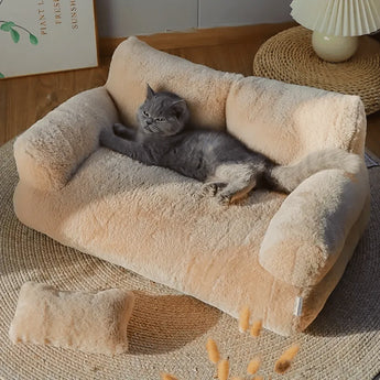 Premium Plush Cat Sofa - Gentle Paws