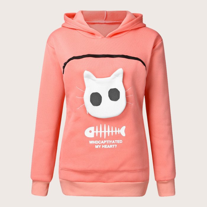 "Le Sweat Kangourou des Amoureux de Chats"